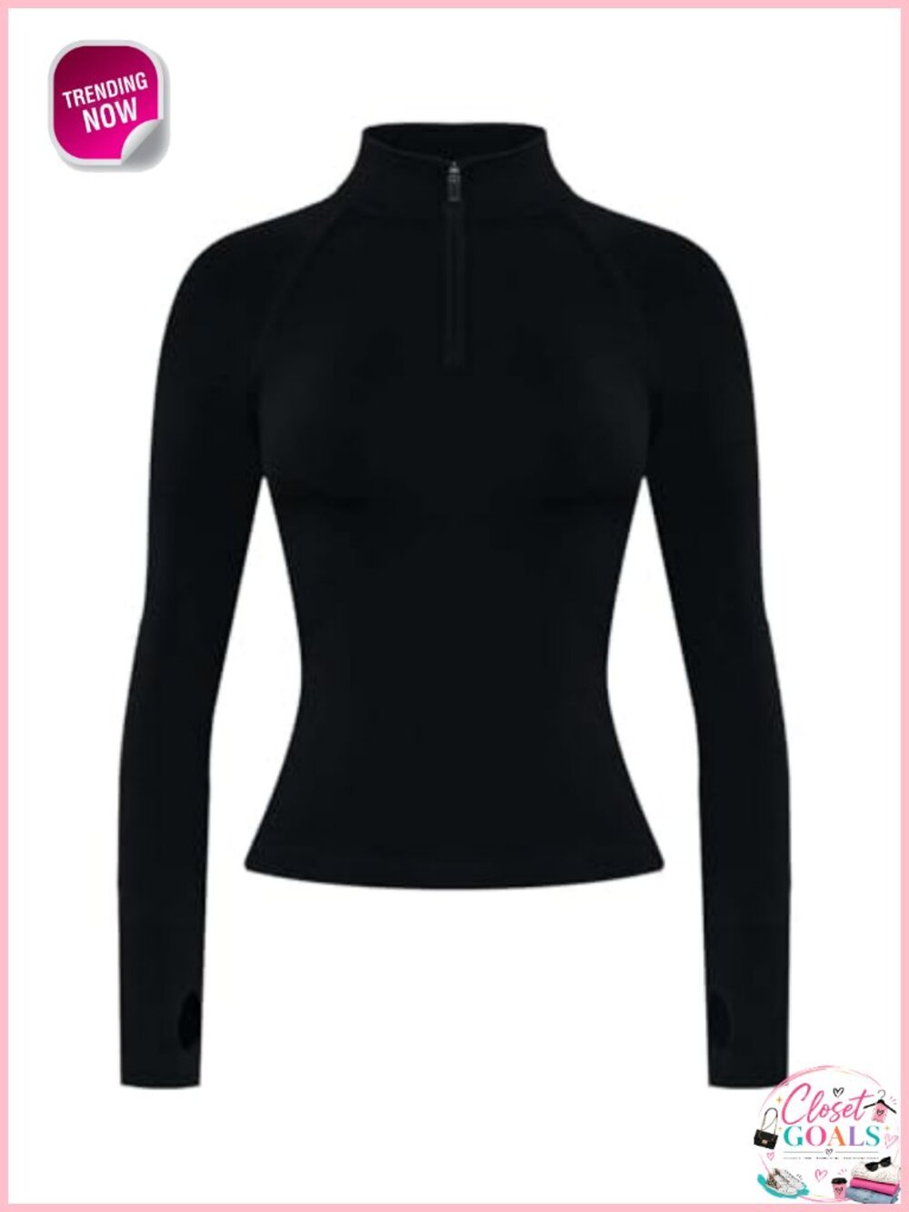 Women's Quarter Zip Workout Top Long Sleeve Athletic Jacket